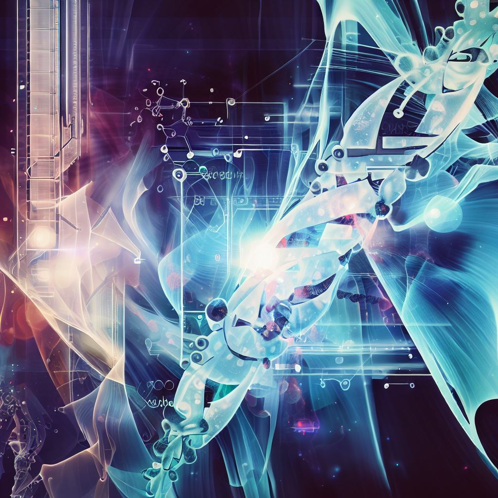 Abstract fusion of technology and biology, representing the complexity and innovation in lateral flow test manufacturing